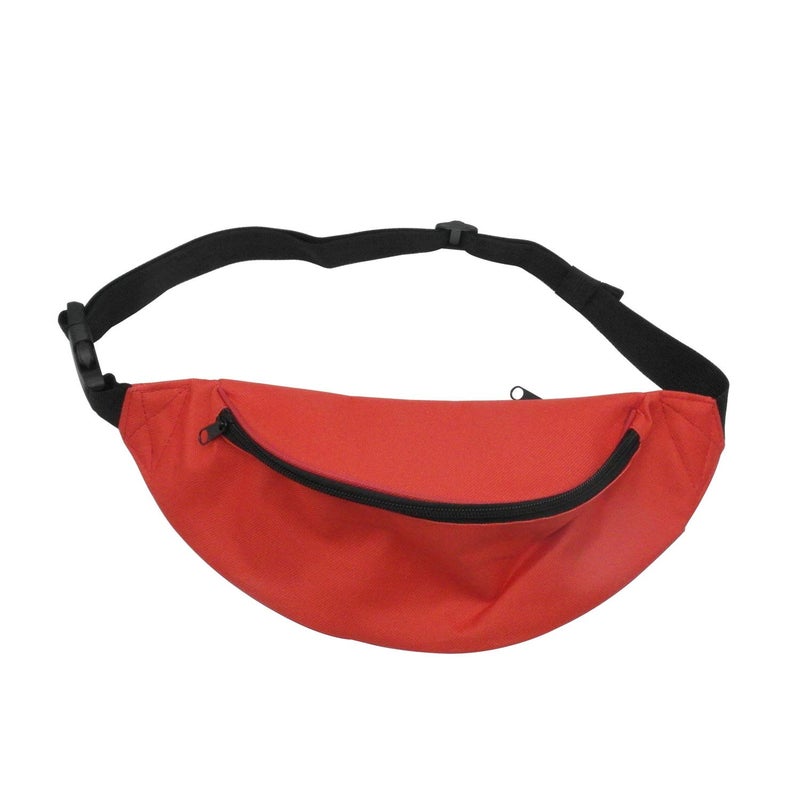 INNOLIFE Unisex Fanny Pack for Women Men, Fashion Sporty Multi-purpose 2-Zipper Waist Belt Bag Fanny Pack Waist Bag Adjustable Strap for Sport Hiking Traveling Passport Wallet (3Pcs Red) - Image 3